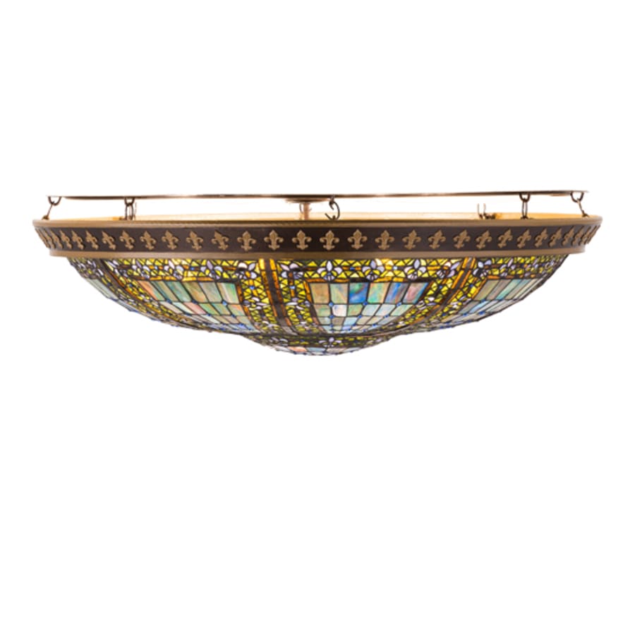 Meyda Tiffany Fleur-de-lis 8 Light 47" Wide Semi-Flush Bowl Ceiling Fixture