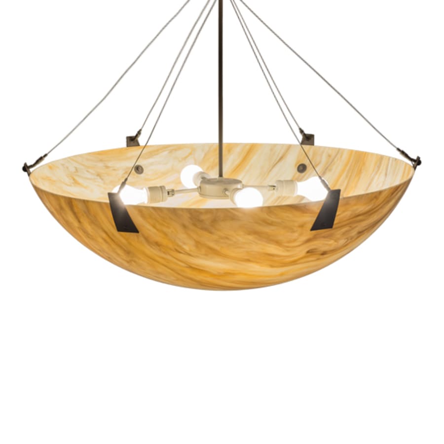 Meyda Tiffany Araneta 4 Light 37" Wide Semi-Flush Bowl Ceiling Fixture - Oil Rubbed Bronze Finish - GU24 Bulb Base