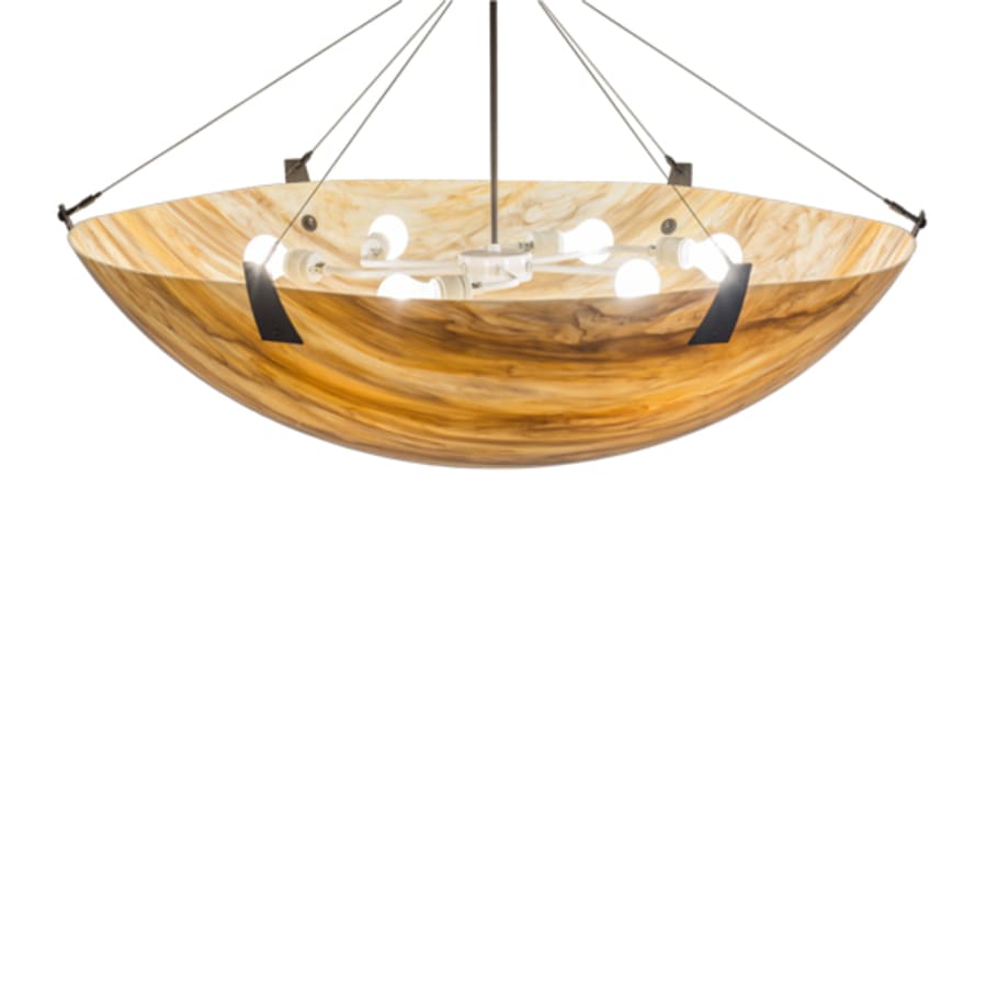 Meyda Tiffany Araneta 6 Light 49" Wide Semi-Flush Bowl Ceiling Fixture - Oil Rubbed Bronze Finish - GU24 Bulb Base