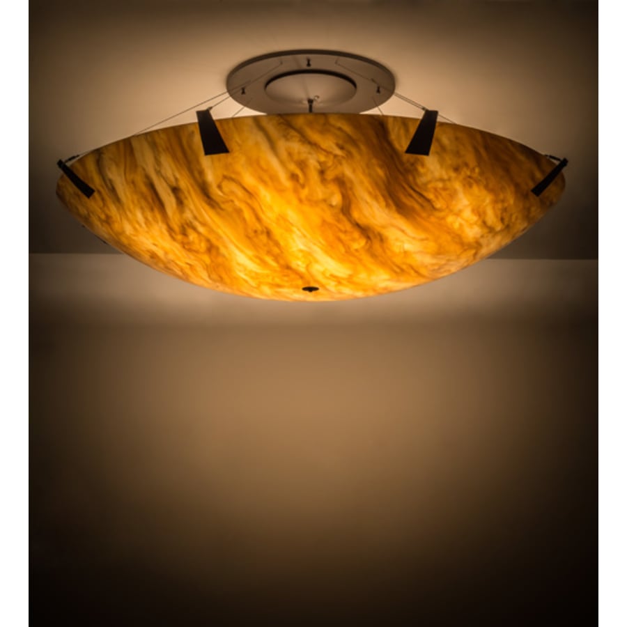Meyda Tiffany Araneta 12 Light 61" Wide Semi-Flush Bowl Ceiling Fixture - Oil Rubbed Bronze Finish - Medium Bulb Base