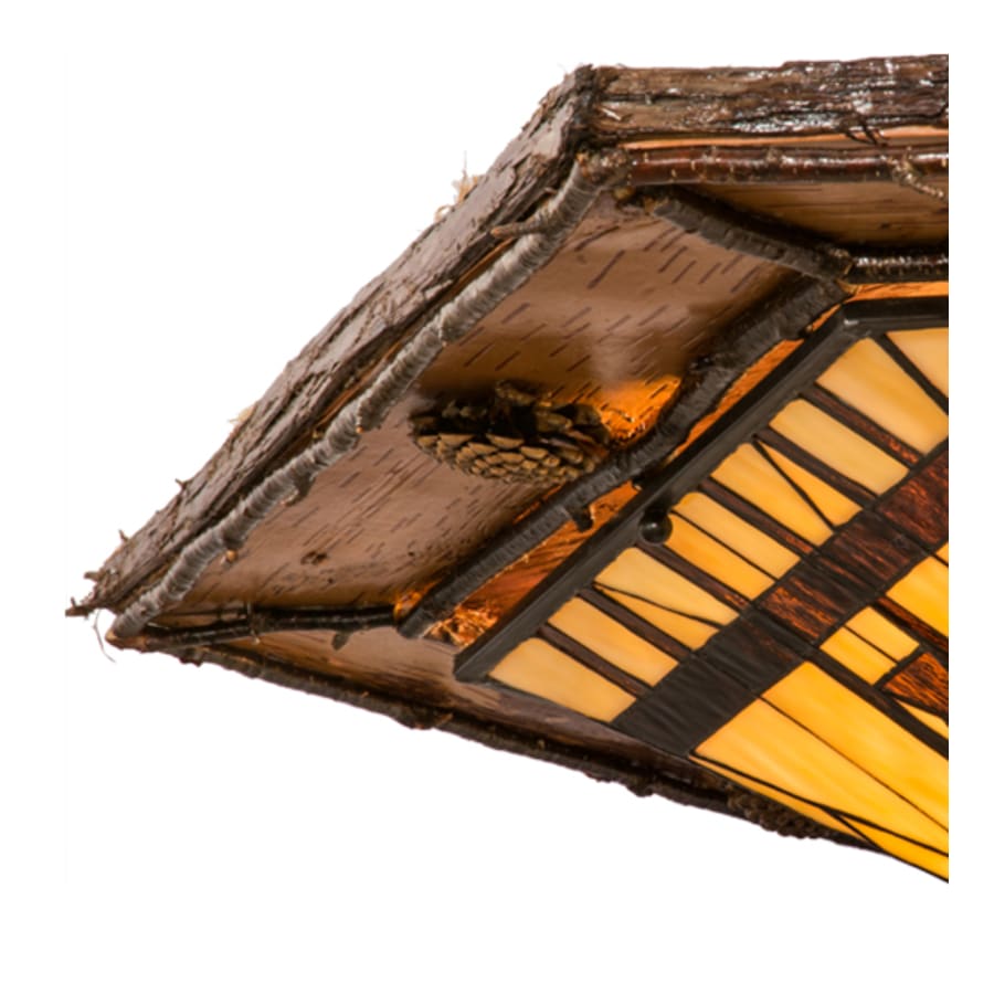 Meyda Tiffany Sonoma 6 Light 36" Wide Flush Mount Ceiling Fixture - Red Rust / Natural Wood Finish