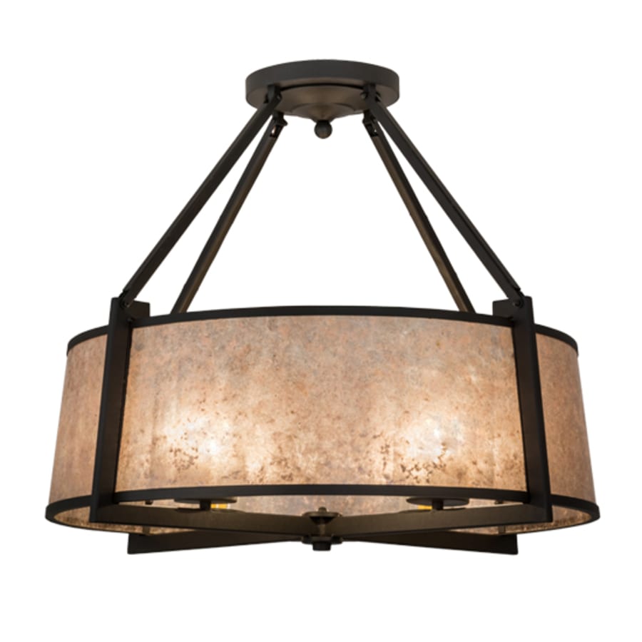 Meyda Tiffany Cilindro Lucy 4 Light 31" Wide Semi-Flush Ceiling Fixture - Wrought Iron Finish