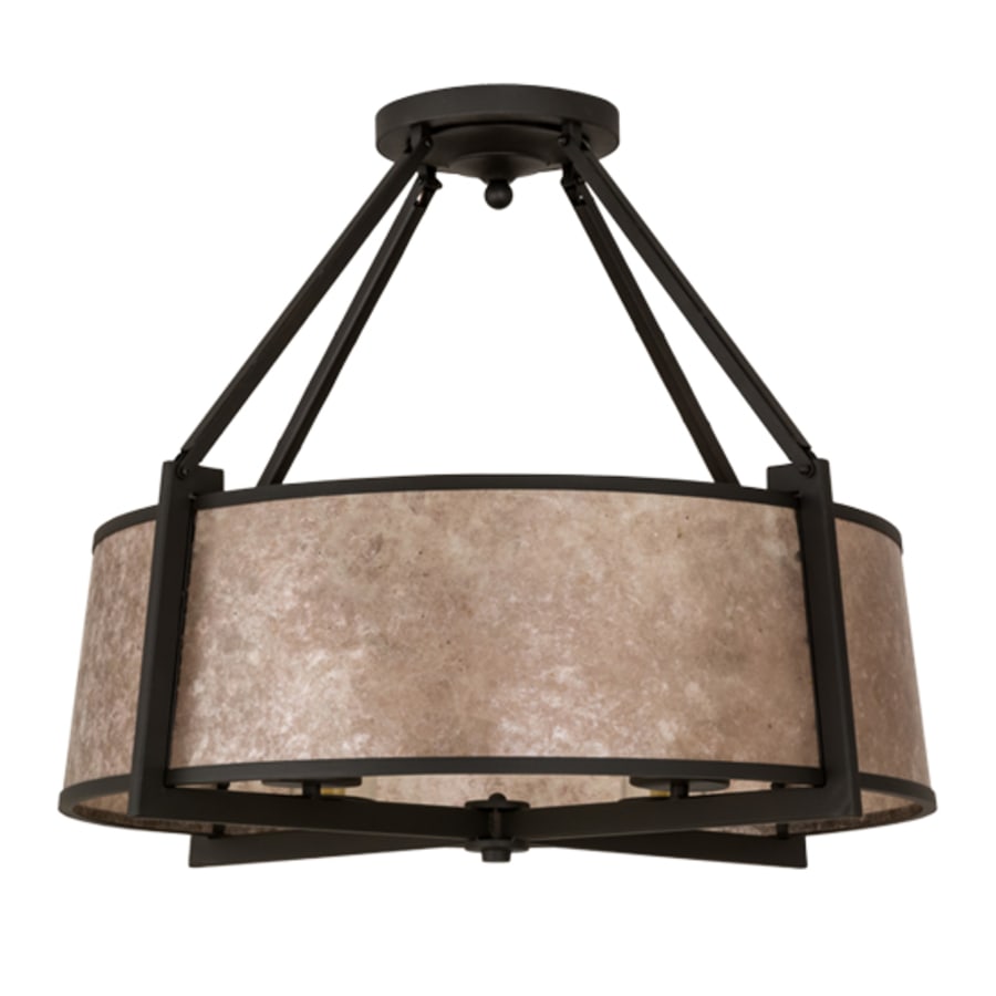 Meyda Tiffany Cilindro Lucy 4 Light 31" Wide Semi-Flush Ceiling Fixture - Wrought Iron Finish