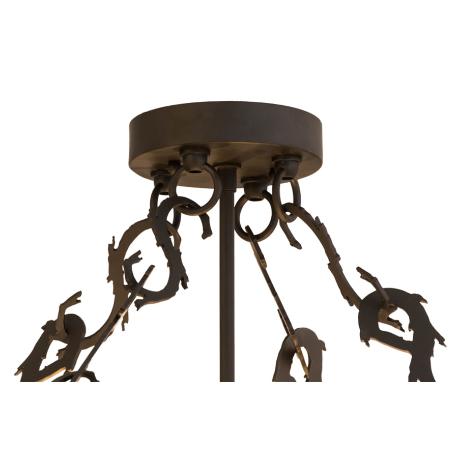 Meyda Tiffany Wildlife at Dusk 4 Light 36" Wide Semi-Flush Drum Ceiling Fixture