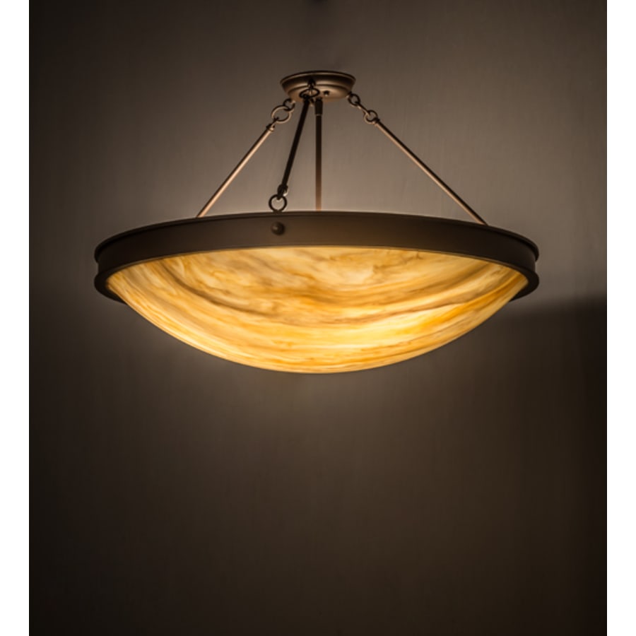 Meyda Tiffany Dionne 3 Light 30" Wide Semi-Flush Bowl Ceiling Fixture - Cafe-Noir Finish