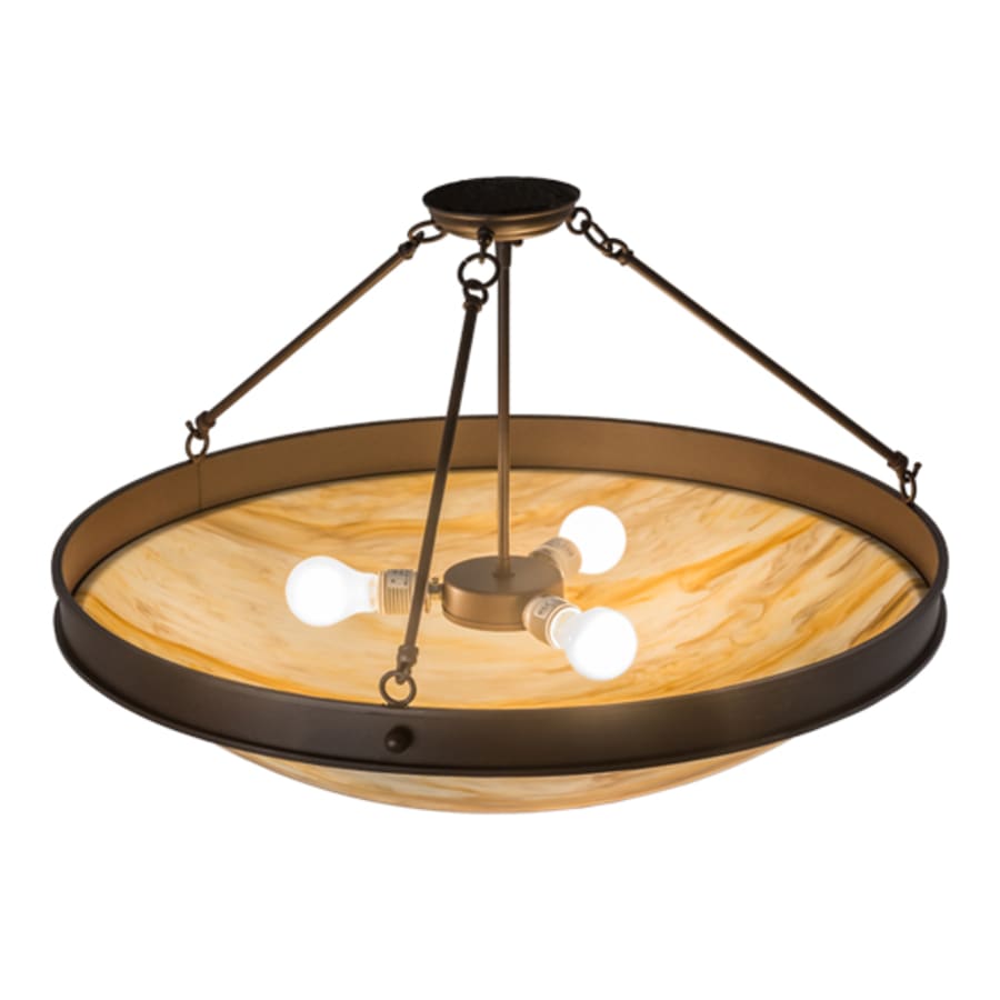 Meyda Tiffany Dionne 3 Light 30" Wide Semi-Flush Bowl Ceiling Fixture - Cafe-Noir Finish