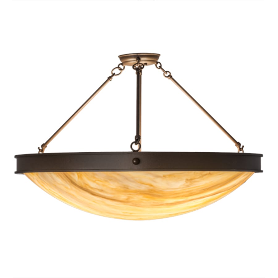 Meyda Tiffany Dionne 3 Light 30" Wide Semi-Flush Bowl Ceiling Fixture - Cafe-Noir Finish