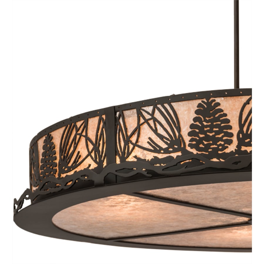 Meyda Tiffany Mountain Pine 4 Light 36" Wide Semi-Flush Drum Ceiling Fixture - Oil Rubbed Bronze Finish
