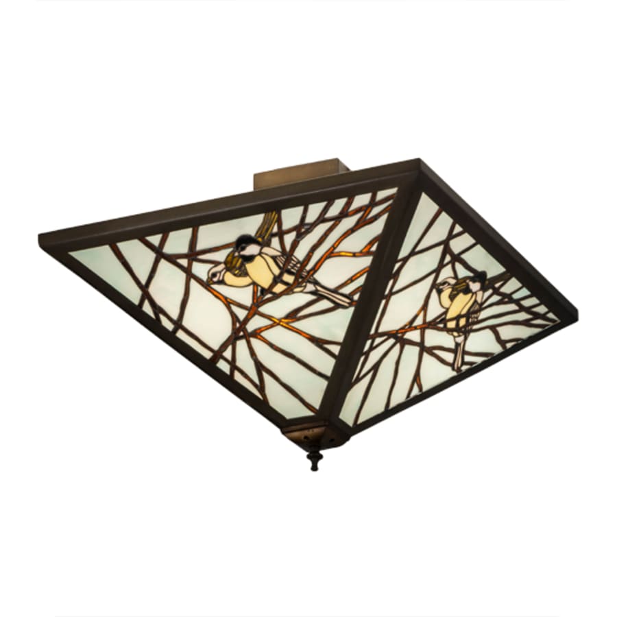 Meyda Tiffany Backyard Friends 4 Light 30" Wide Semi-Flush Ceiling Fixture - Antique Copper Finish - GU24 Bulb Base
