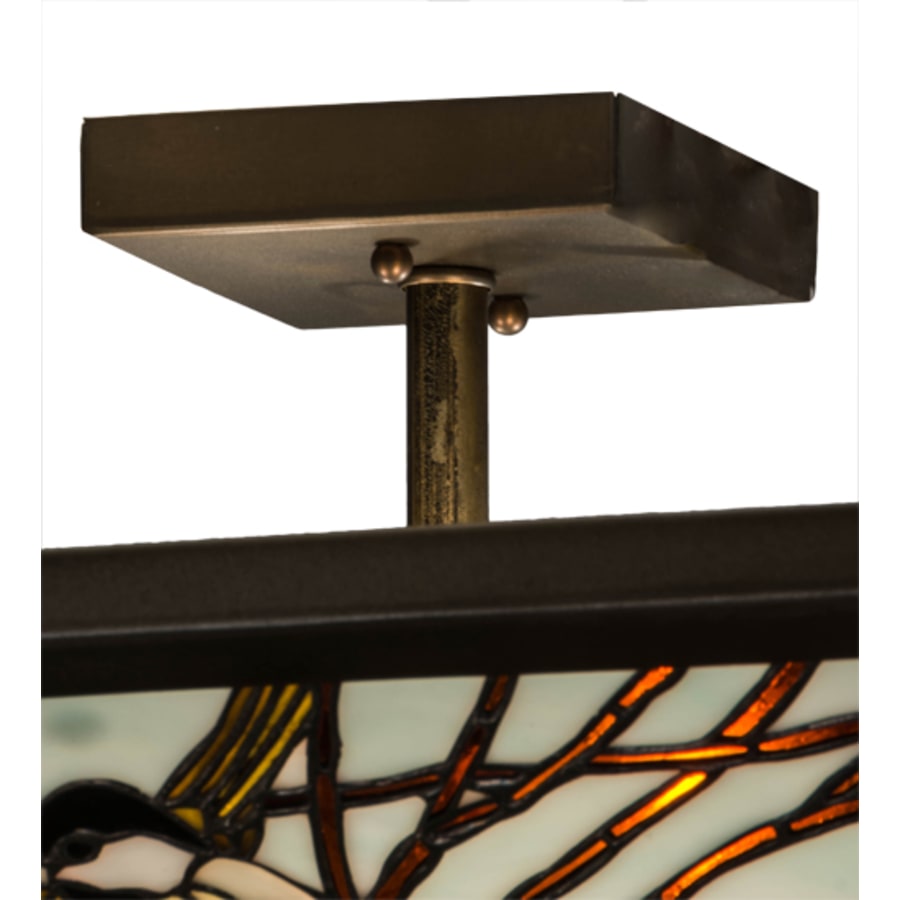 Meyda Tiffany Backyard Friends 4 Light 30" Wide Semi-Flush Ceiling Fixture - Antique Copper Finish - GU24 Bulb Base