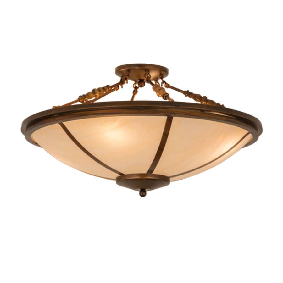 Meyda Tiffany Commerce 4 Light 31" Wide Semi-Flush Bowl Ceiling Fixture - Vintage Copper Finish