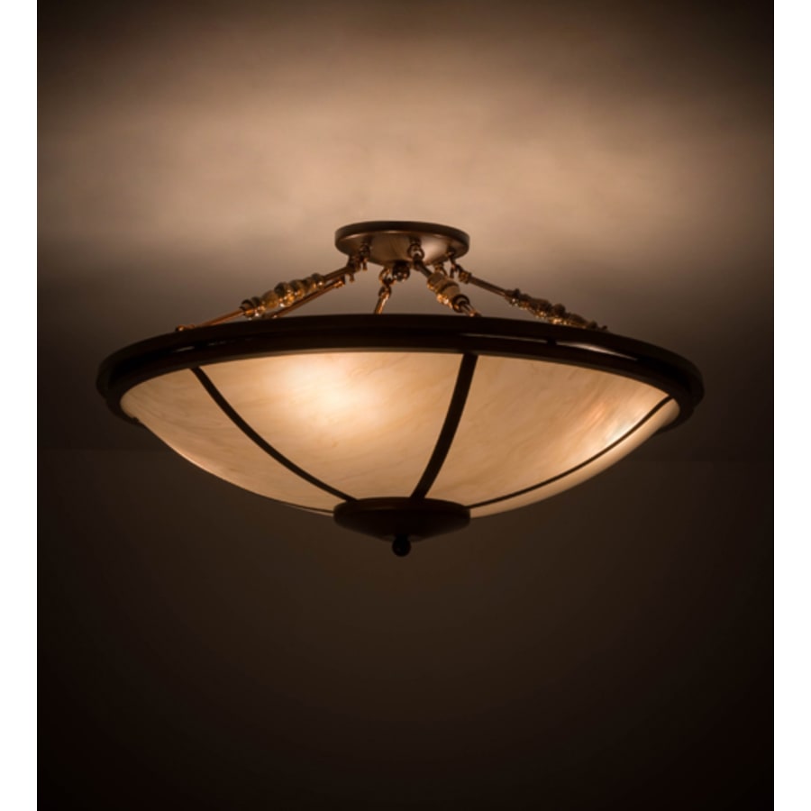Meyda Tiffany Commerce 4 Light 31" Wide Semi-Flush Bowl Ceiling Fixture - Vintage Copper Finish