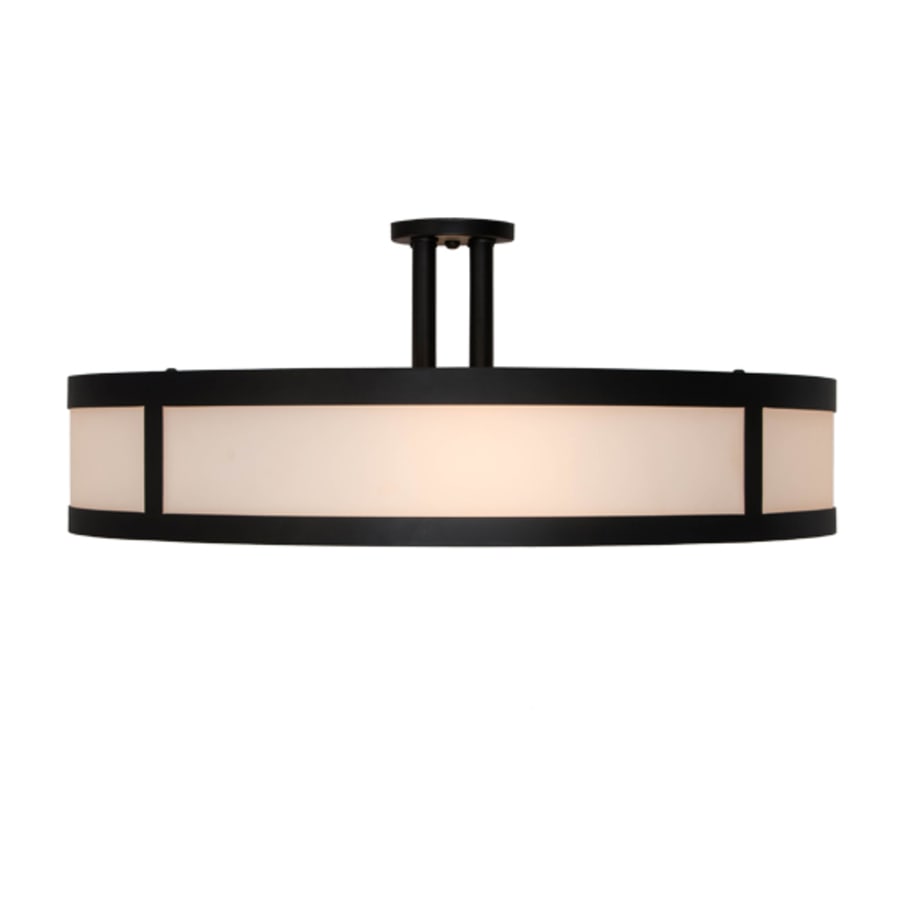 Meyda Tiffany Smythe Craftsman 4 Light 30" Wide Semi-Flush Drum Ceiling Fixture
