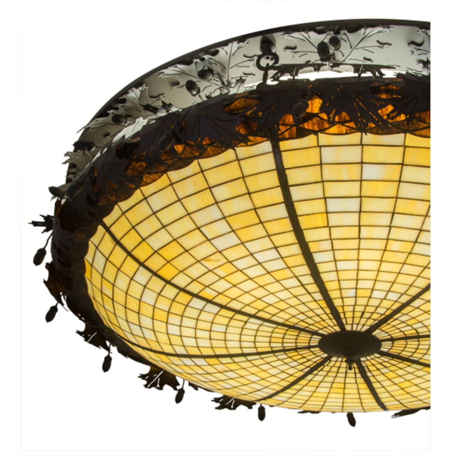 Meyda Tiffany Greenbriar Oak 8 Light 52" Wide Semi-Flush Bowl Ceiling Fixture - Antique Copper Finish - GU24 Bulb Base