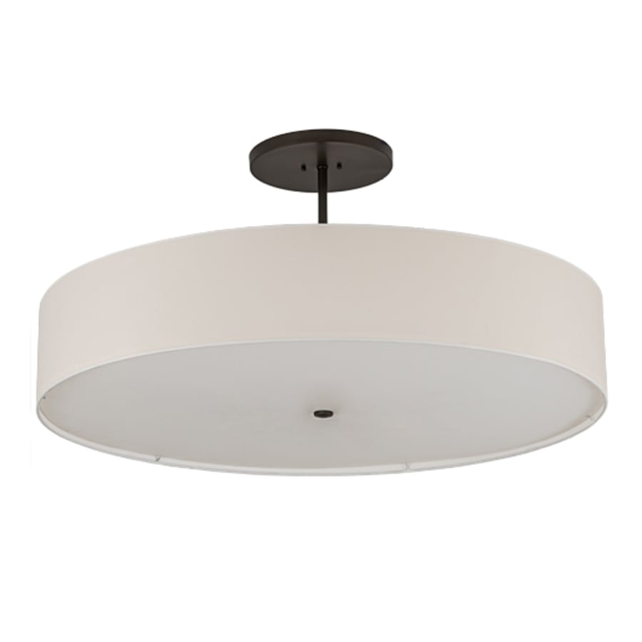 Meyda Tiffany Cilindro 6 Light 42" Wide Semi-Flush Drum Ceiling Fixture with Eggshell Shade - Bronze Finish