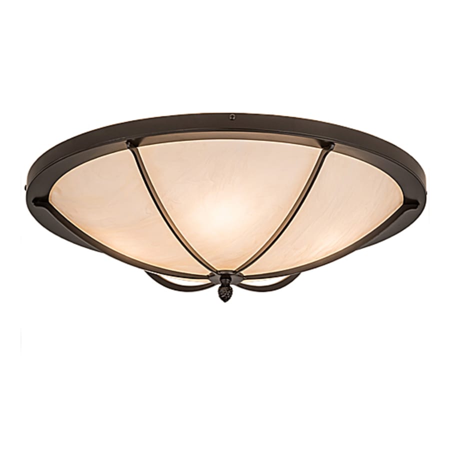 Meyda Tiffany Dominga 4 Light 24" Wide Flush Mount Bowl Ceiling Fixture - Oil Rubbed Bronze Finish