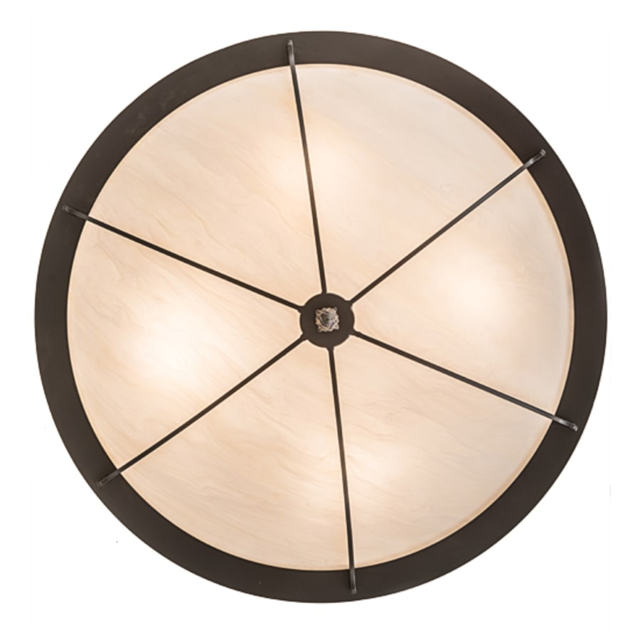 Meyda Tiffany Dominga 4 Light 24" Wide Flush Mount Bowl Ceiling Fixture - Oil Rubbed Bronze Finish