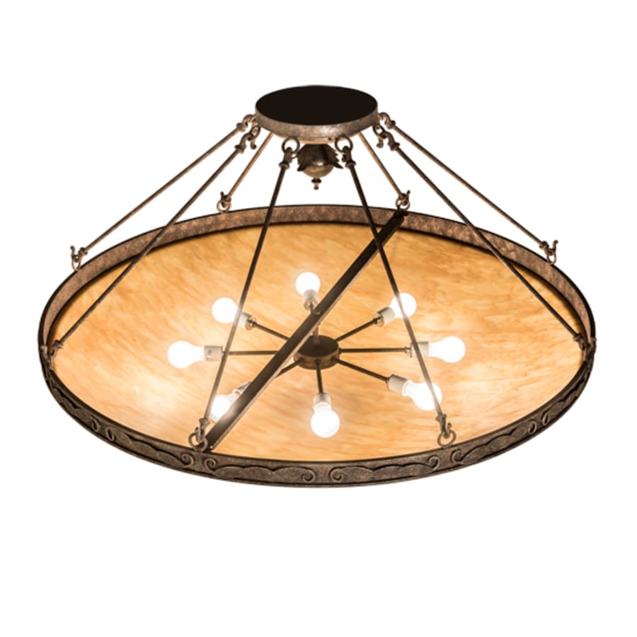 Meyda Tiffany Arabesque 8 Light 48" Wide Semi-Flush Bowl Ceiling Fixture - Baroque Finish