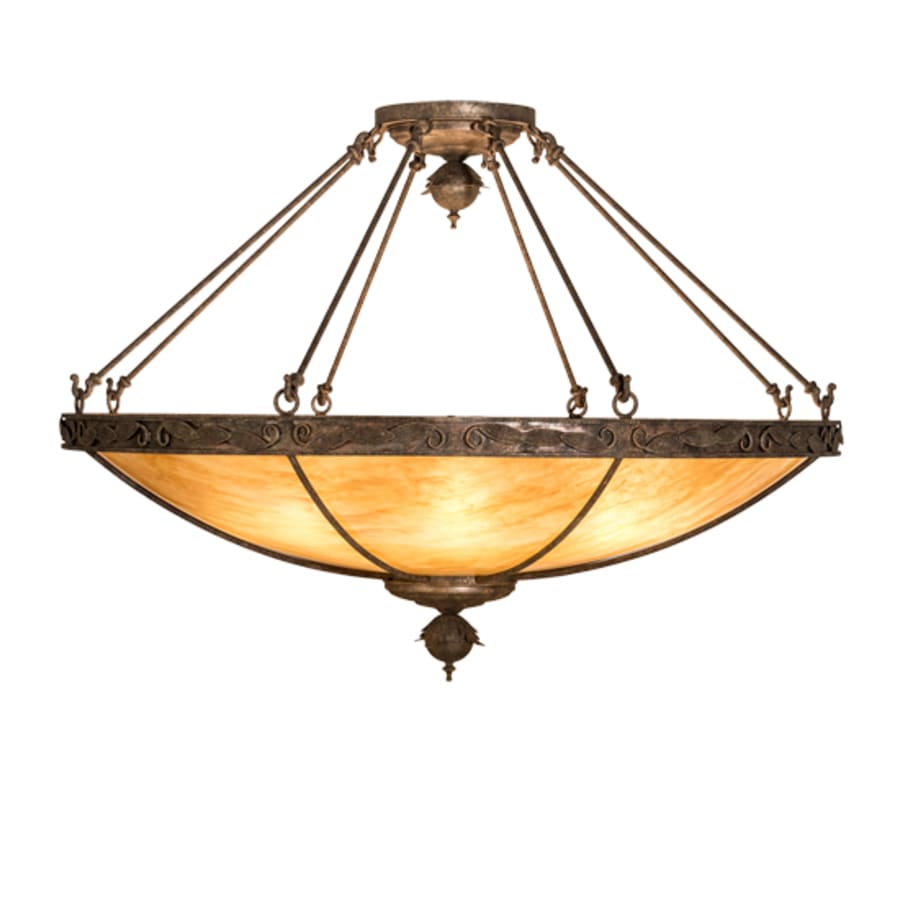 Meyda Tiffany Arabesque 8 Light 48" Wide Semi-Flush Bowl Ceiling Fixture - Baroque Finish