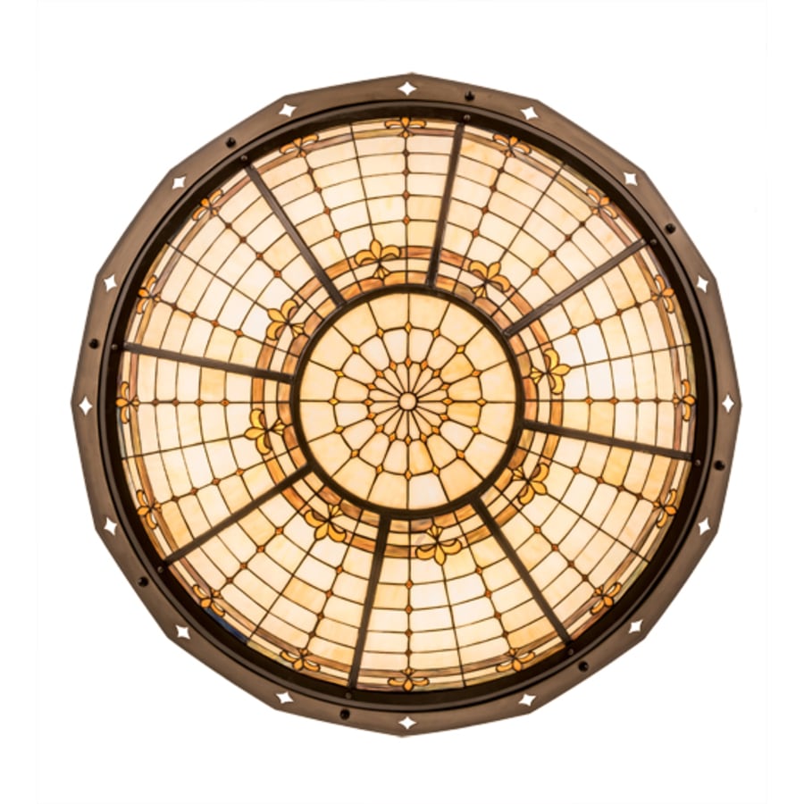 Meyda Tiffany Fleur-de-Lite 8 Light 42" Wide Semi-Flush Bowl Ceiling Fixture