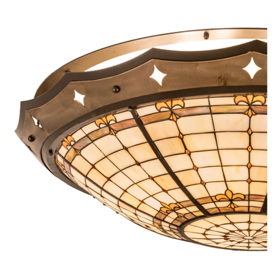 Meyda Tiffany Fleur-de-Lite 8 Light 42" Wide Semi-Flush Bowl Ceiling Fixture