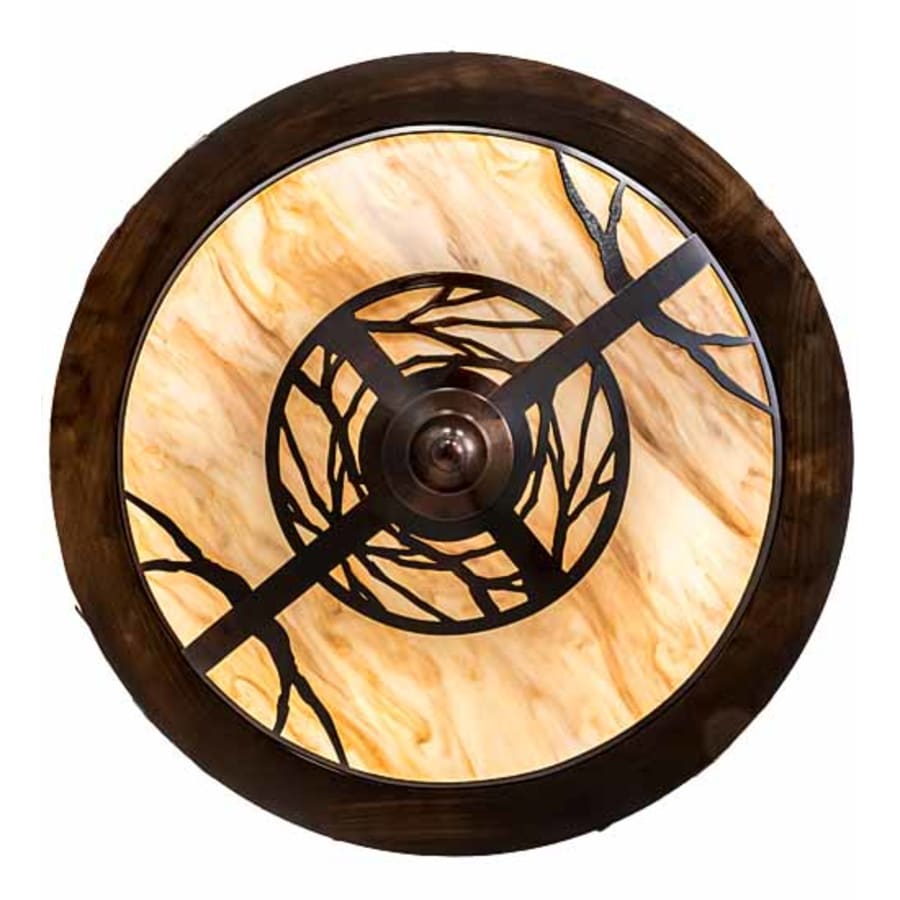 Meyda Tiffany Whispering Pines 4 Light 24" Wide Semi-Flush Ceiling Fixture - Old Copper Pot Finish
