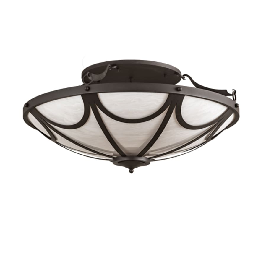 Meyda Tiffany Carousel 8 Light 42" Wide Semi-Flush Bowl Ceiling Fixture - Hand Wrought Iron Finish