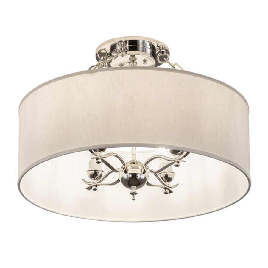 Meyda Tiffany Cilindro 4 Light 24" Wide Semi-Flush Drum Ceiling Fixture - Polished Nickel Finish