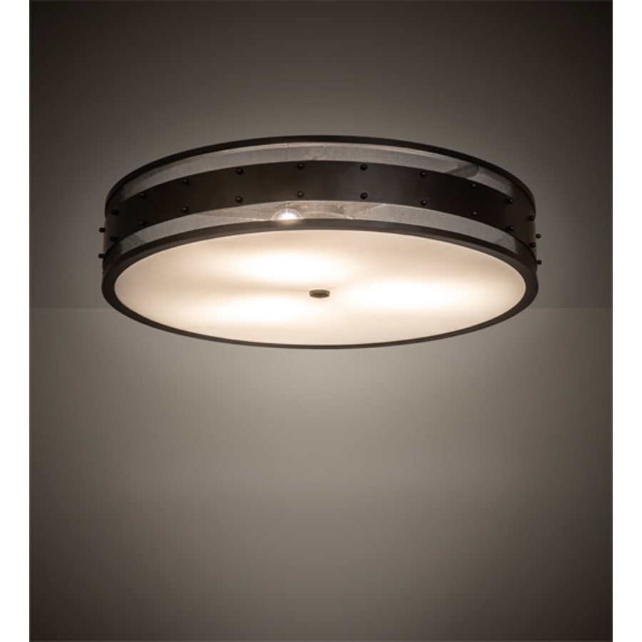 Meyda Tiffany Nolan 3 Light 30" Wide Flush Mount Drum Ceiling Fixture