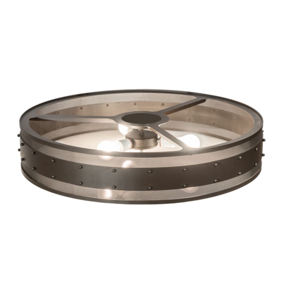 Meyda Tiffany Nolan 3 Light 30" Wide Flush Mount Drum Ceiling Fixture
