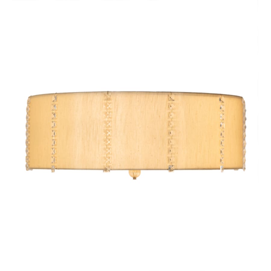 Meyda Tiffany Cilindro Lujoso 8 Light 32" Wide Semi-Flush Drum Ceiling Fixture with Natural Wafer Silk Shade - Brass Finish