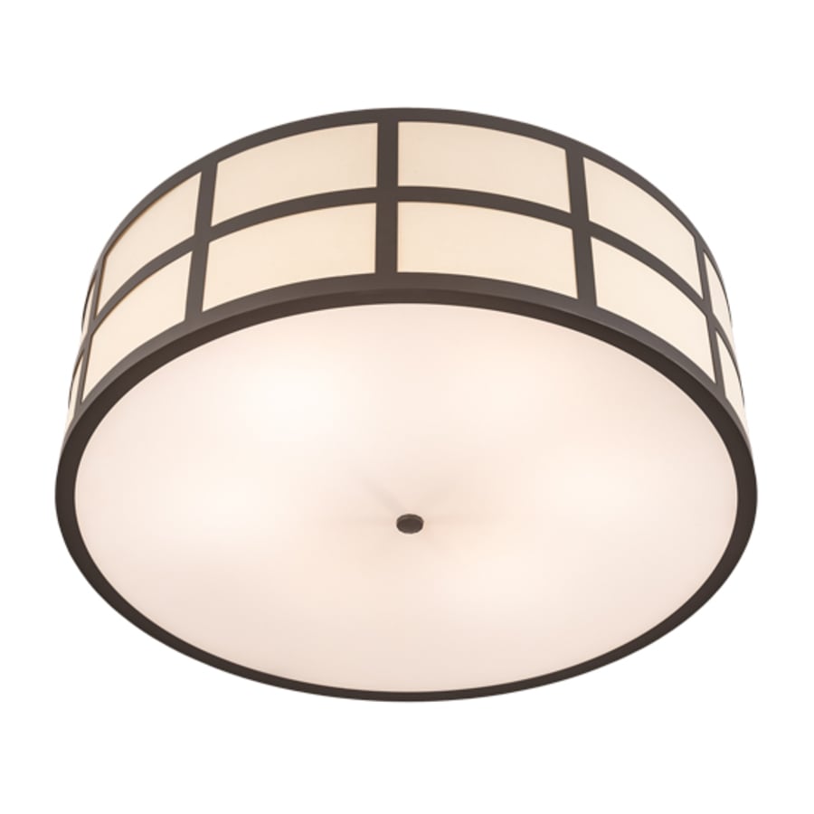 Meyda Tiffany Cilindro Barnabas 6 Light 36" Wide Semi-Flush Drum Ceiling Fixture with Beige Textrene Shade - Timeless Bronze Finish