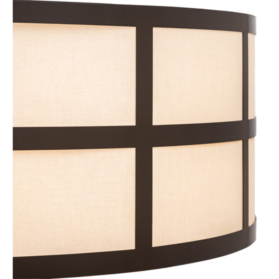Meyda Tiffany Cilindro Barnabas 6 Light 36" Wide Semi-Flush Drum Ceiling Fixture with Beige Textrene Shade - Timeless Bronze Finish