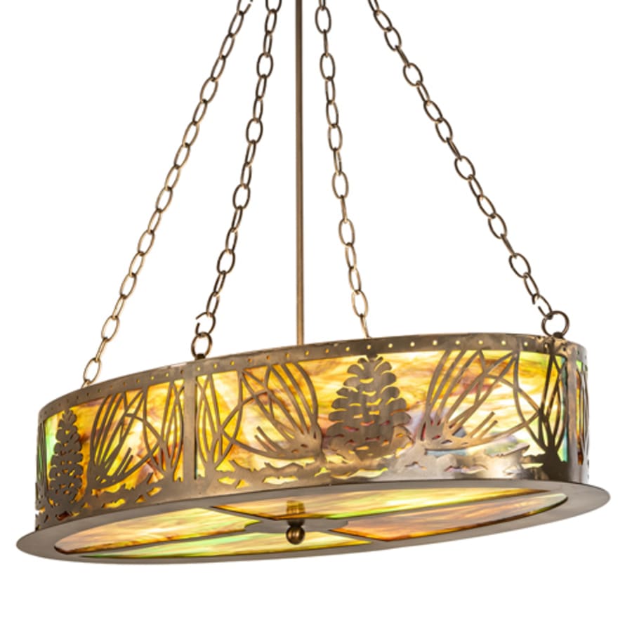 Meyda Tiffany 4 Light 36" Wide Abstract Linear Pendant