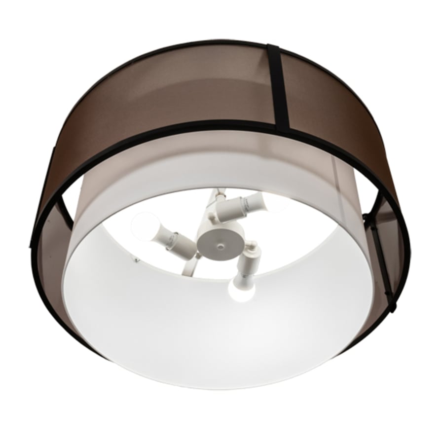 Meyda Tiffany Cilindro 3 Light 30" Wide Semi-Flush Drum Ceiling Fixture - Flat Black Finish - GU24 Bulb Base