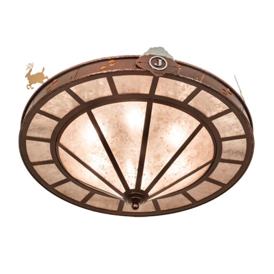 Meyda Tiffany Wildlife 6 Light 32" Wide Semi-Flush Ceiling Fixture