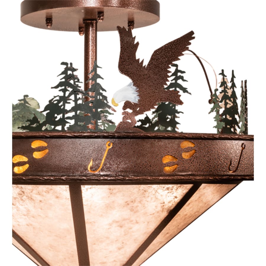 Meyda Tiffany Wildlife 6 Light 32" Wide Semi-Flush Ceiling Fixture