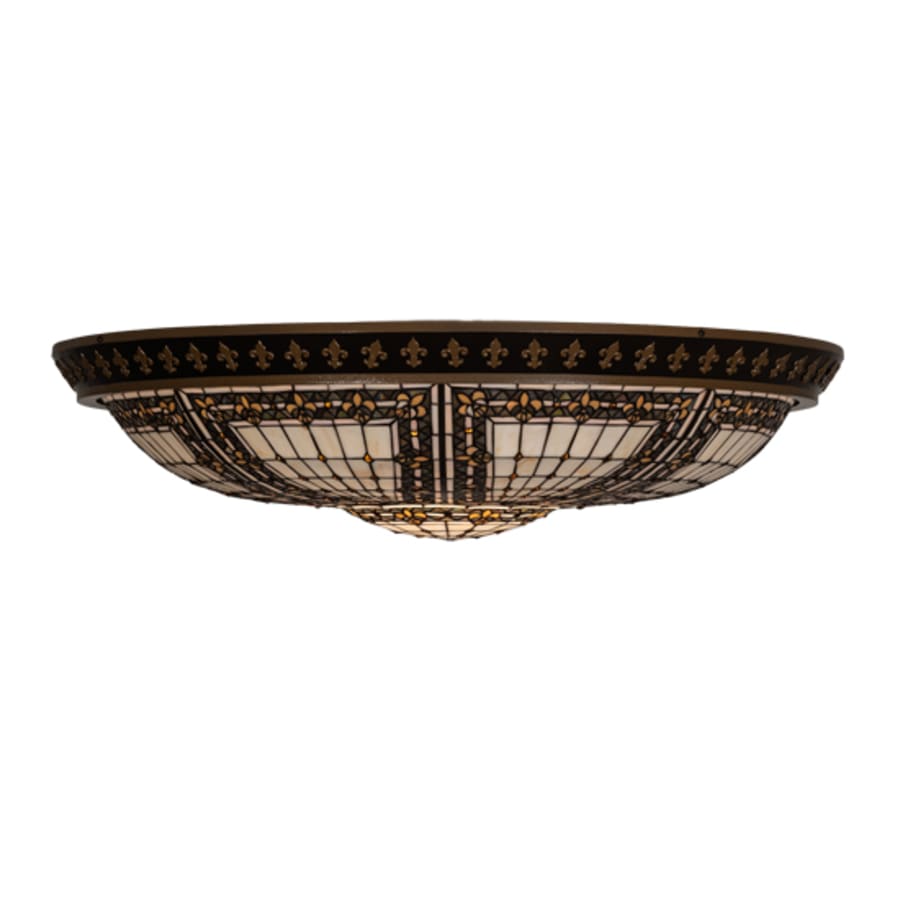Meyda Tiffany Fleur-de-lis 8 Light 45" Wide Flush Mount Bowl Ceiling Fixture