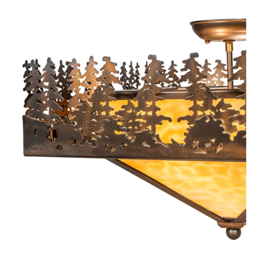 Meyda Tiffany Pine Lake 2 Light 27" Wide Semi-Flush Ceiling Fixture