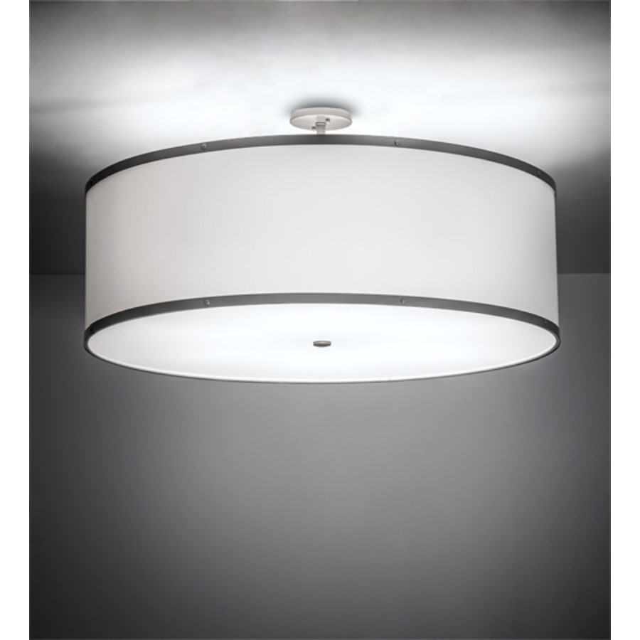Meyda Tiffany Cilindro 6 Light 36" Wide Semi-Flush Drum Ceiling Fixture - Champagne Finish