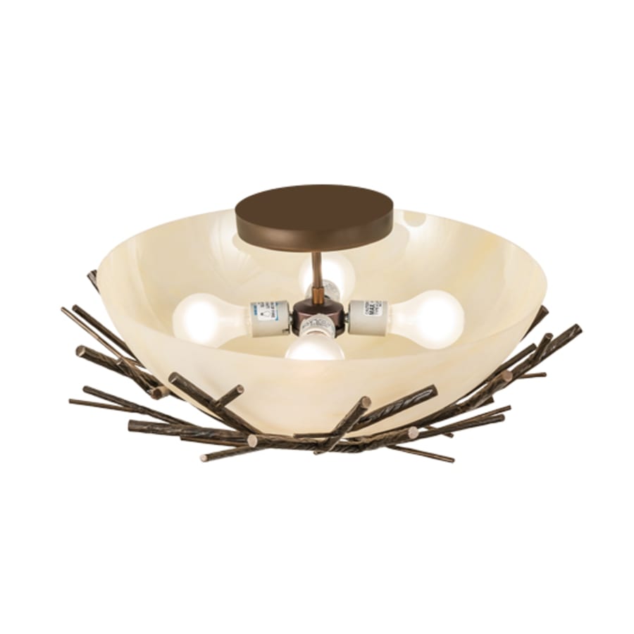 Meyda Tiffany Branches 4 Light 23" Wide Semi-Flush Bowl Ceiling Fixture