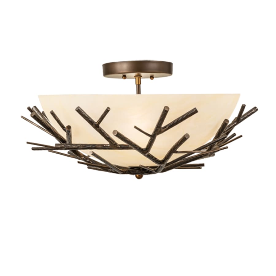Meyda Tiffany Branches 4 Light 23" Wide Semi-Flush Bowl Ceiling Fixture