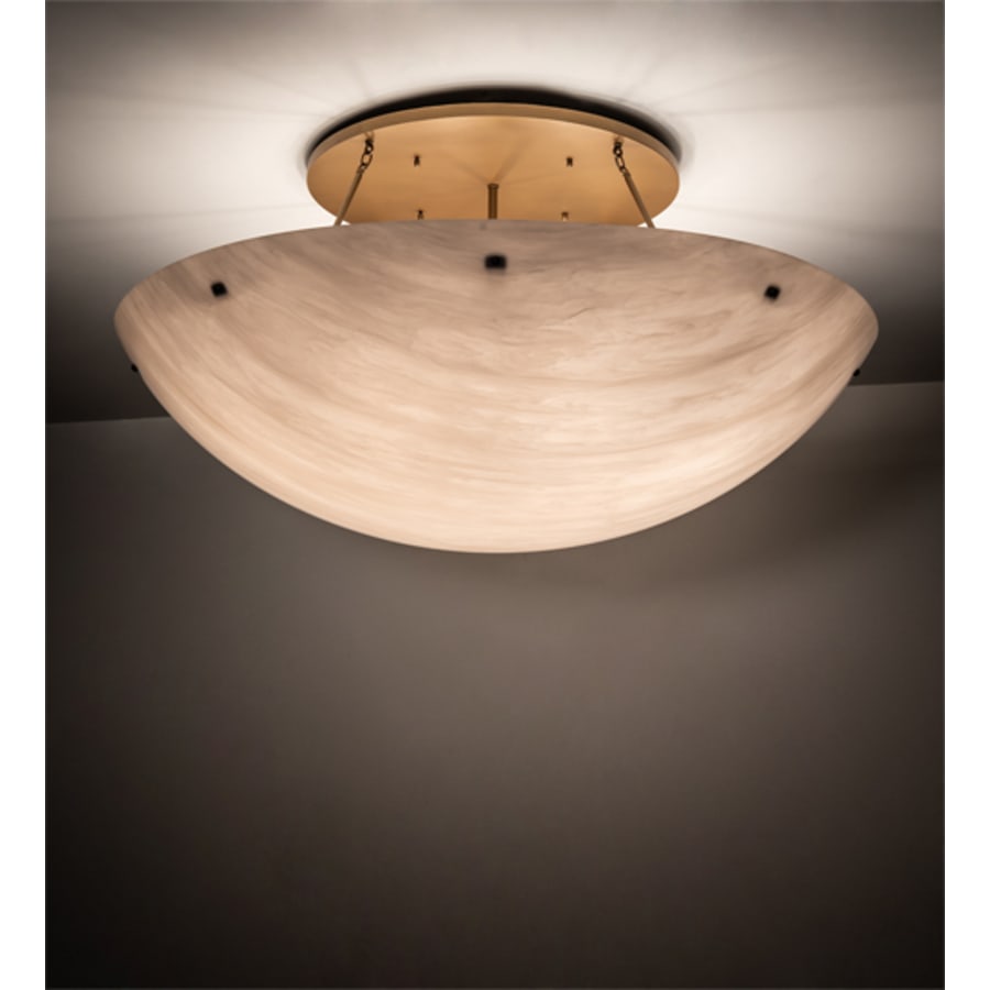 Meyda Tiffany Artesia 12 Light 60" Wide Semi-Flush Bowl Ceiling Fixture - Gold Metallic Finish