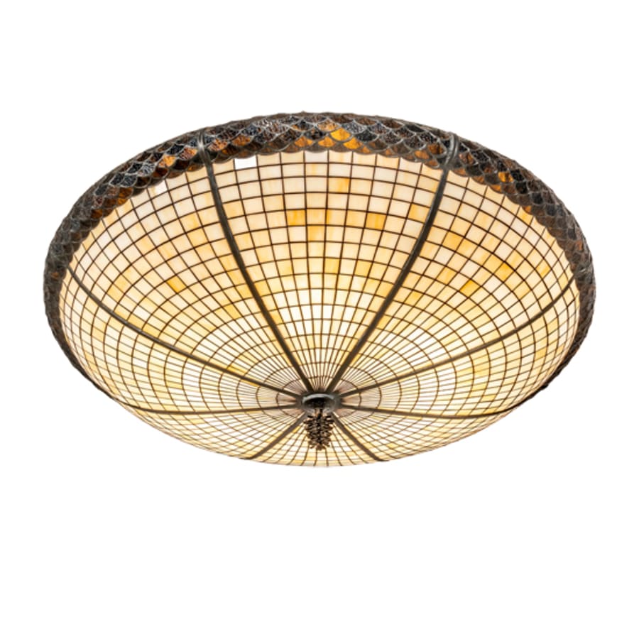 Meyda Tiffany Pinecone 6 Light 42" Wide Semi-Flush Bowl Ceiling Fixture