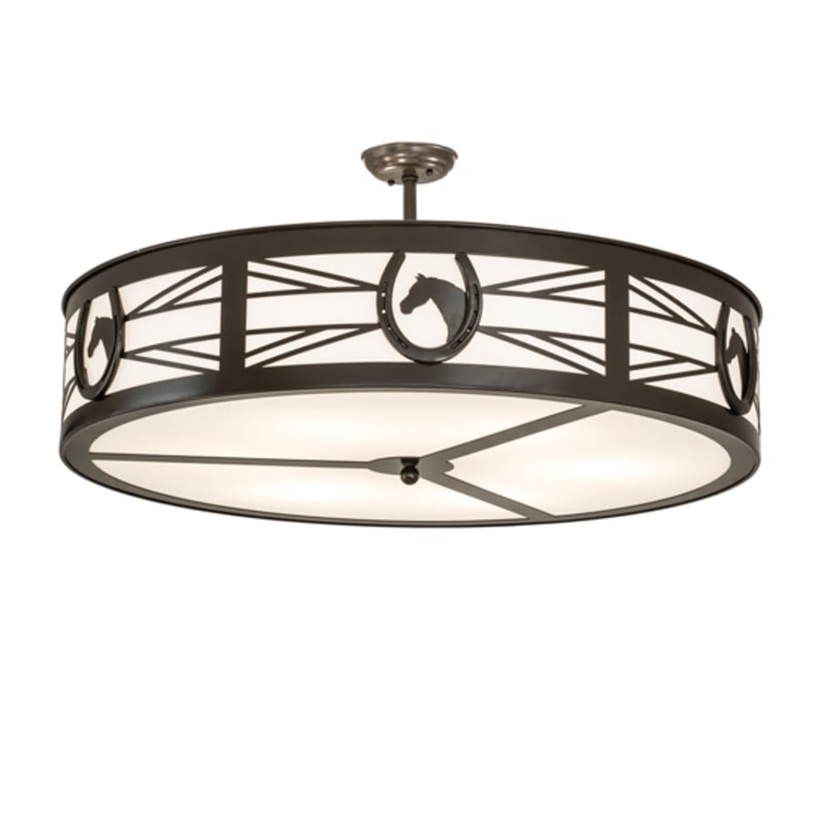 Meyda Tiffany Horseshoe 6 Light 36" Wide Semi-Flush Drum Ceiling Fixture