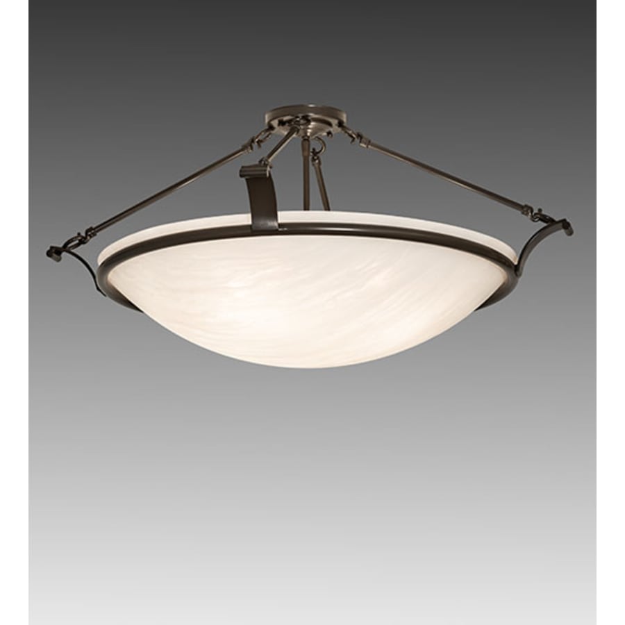 Meyda Tiffany Almeria 4 Light 32" Wide Semi-Flush Bowl Ceiling Fixture - Timeless Bronze Finish