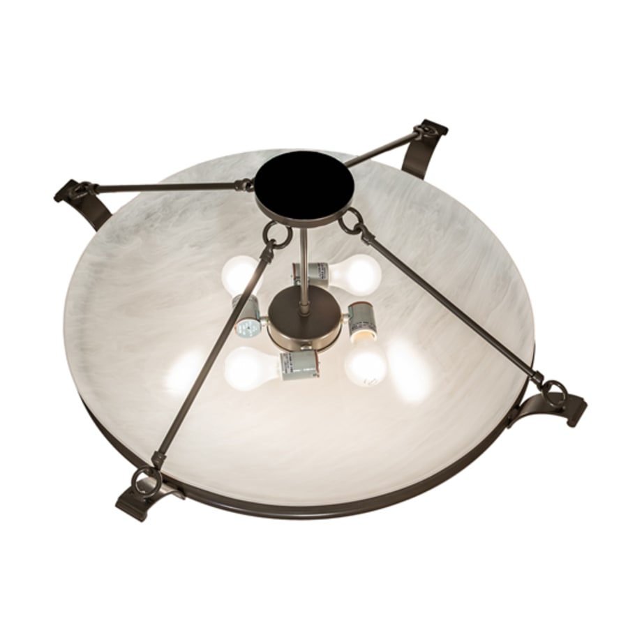 Meyda Tiffany Almeria 4 Light 32" Wide Semi-Flush Bowl Ceiling Fixture - Timeless Bronze Finish