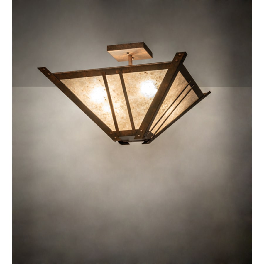 Meyda Tiffany Arta 4 Light 32" Wide Semi-Flush Ceiling Fixture - Copper Finish
