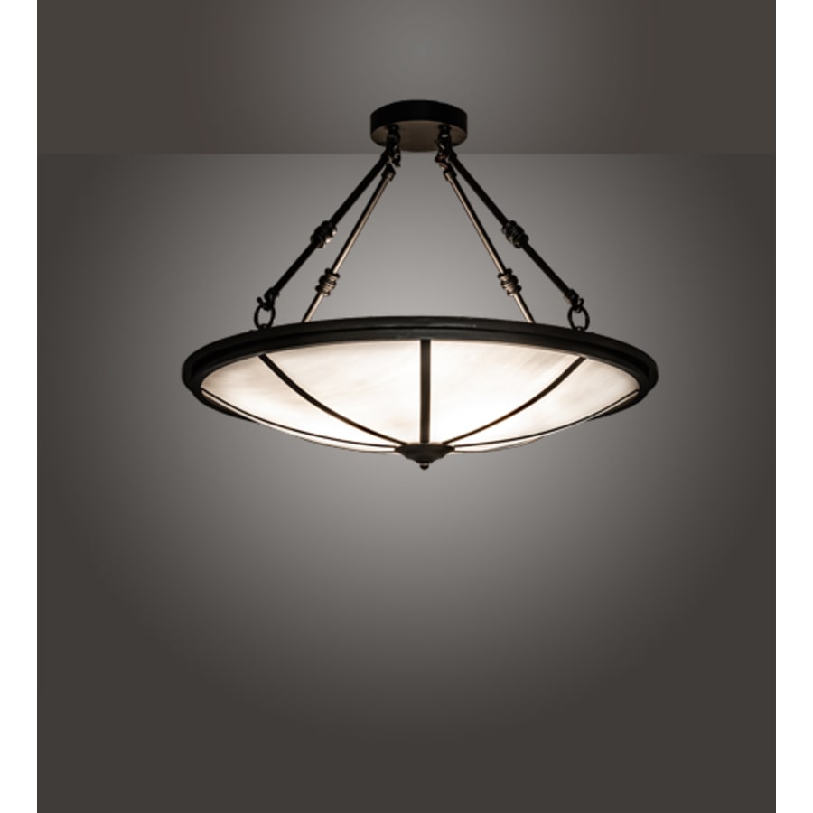 Meyda Tiffany Commerce 3 Light 24" Wide Semi-Flush Bowl Ceiling Fixture