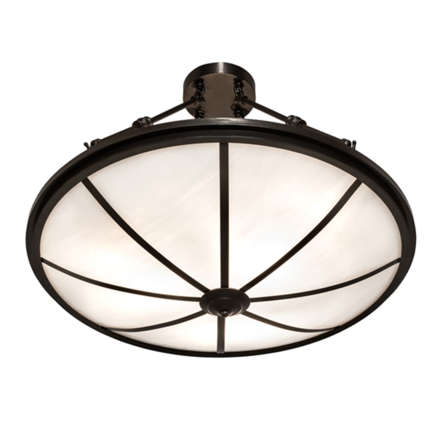 Meyda Tiffany Commerce 3 Light 24" Wide Semi-Flush Bowl Ceiling Fixture